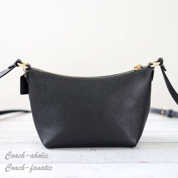 NWT Coach CW336 Zip Top Crossbody Bag in Crossgrain Leather Black - Picture 6 of 9